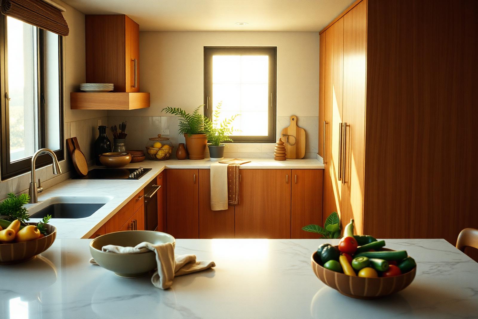 A modern Egyptian kitchen in morning light